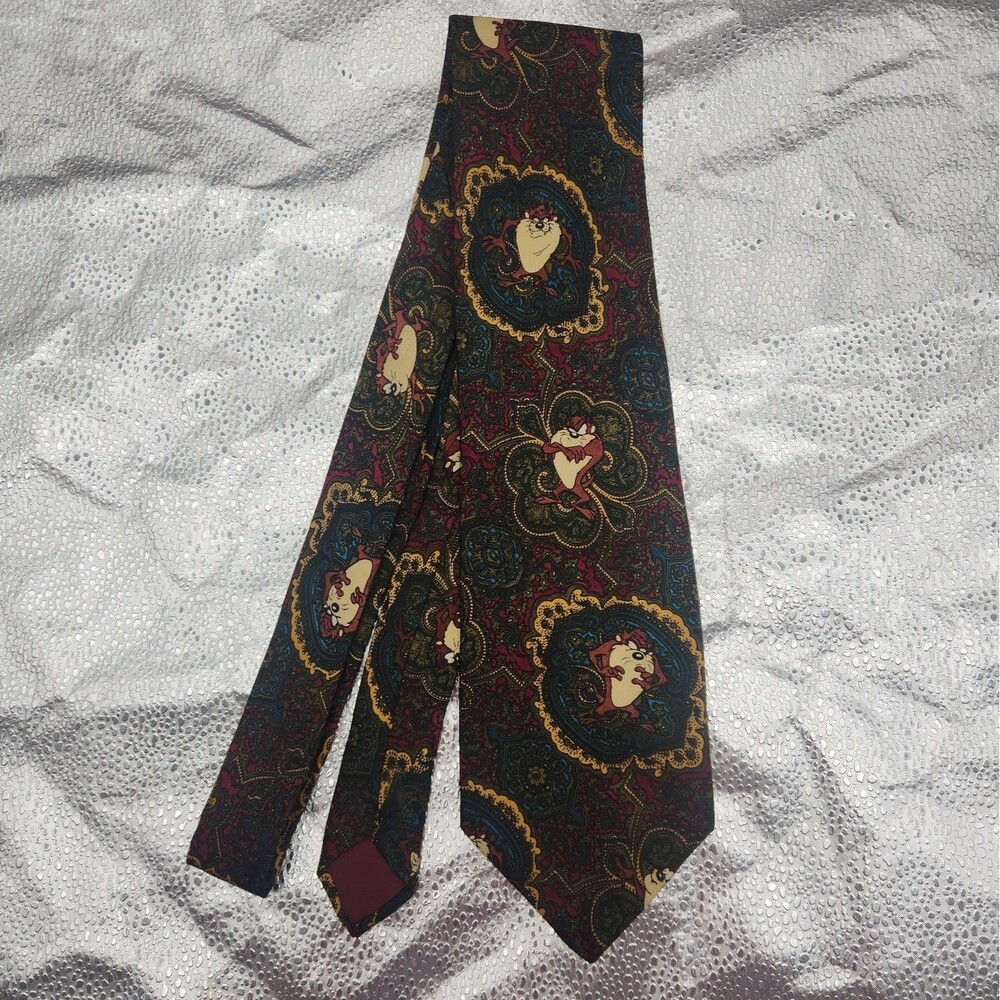Tie Tasmanian Devil Necktie WB 1993 Looney Tunes Mania Paisley Polyester VTG